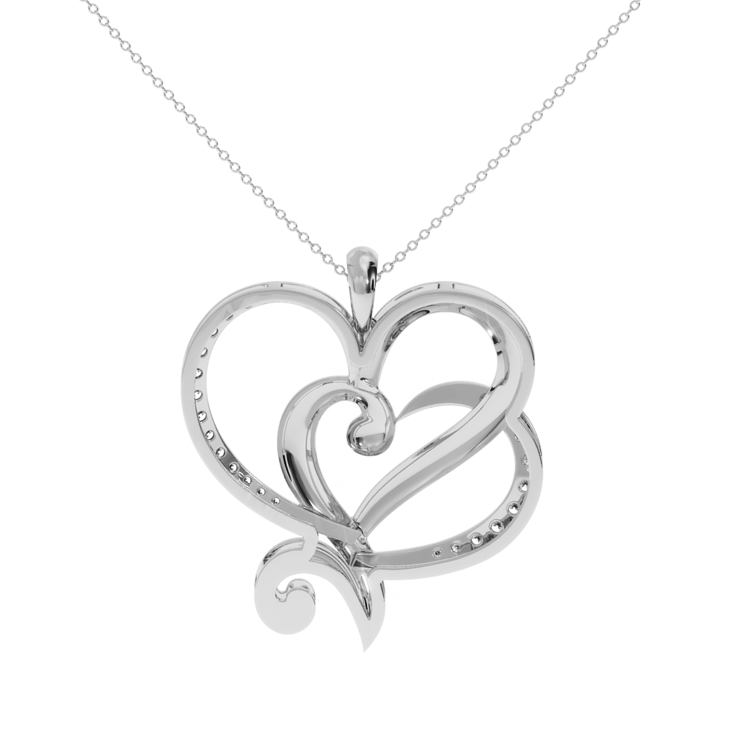 Buy Intertwined Hearts Diamond Pendant 0.20Ct| Solitairekart